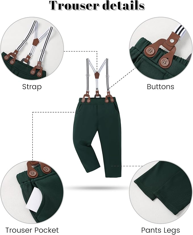 nilikastta Toddler Boy Outfit Boy Suit Boy Dress Shirt - Image 5