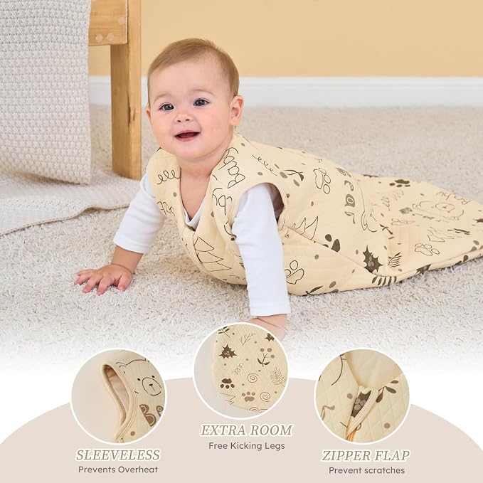 Looxii Baby Sleep Sack 6-12 Months 2.5 TOG Baby Wearable Blanket, Cotton - Image 4