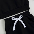 Toddler Baby Boy Fall Clothes Waffle Contrast Color Sweatshirt Pants Sets - Image 7