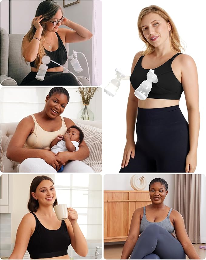 Momcozy Pumping Bra, Pumping Bra Hands Free All Day Wear Pumping & Nursing Bra - Image 6