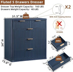 LEYAOYAO Fluted 5 Drawers Dresser - Image 2