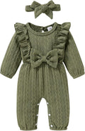 Happy Town Baby Girl Romper Infant Fall Winter Clothes Ruffle Sweater Long by HappyTown