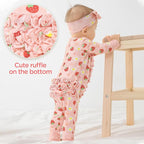 Viscose from Bamboo Ruffled Zippered One-Piece Infant Footless Sleepers Rompers - Image 4