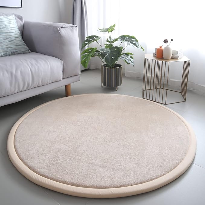 Loartee Thick Kids Round Rug by Loartee