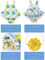 Baby Girl's Floral Print Ruffles Romper Summer Clothes - Image 2