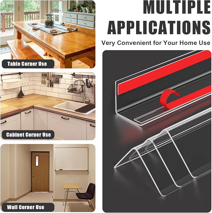 4 PCS Wall Corner Protectors, Self-Adhesive Plastic Baby Corner Protectors & - Image 7