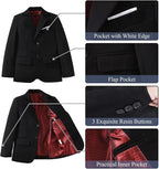 Boy's Suit Formal Slim Fit 5 Pieces Suit Set Blazer Vest Pants - Image 3