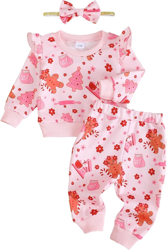 Mioglrie Toddler Baby Girl Clothes Fall Winter Sweatsuit Newborn Sweatshirt by Mioglrie