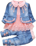 Peacolate 6M-4Years Spring Fall Baby Girls Clothing Set 3pcs Long Sleeve Dress by Peacolate