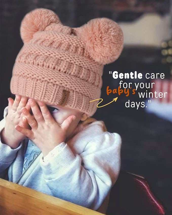 FURTALK Baby Winter Knitted Beanie Hat Soft Warm Lined Pom Pom - Image 8