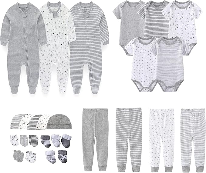 Newborn Layette Gift Set 27-Piece Baby Girl Clothes Bodysuits, Pants Essentials by MAMIMAKA