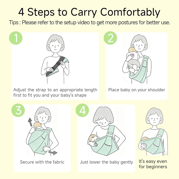 Baby Sling Carrier for Newborn to Toddler, Cozy Wearing Baby Wrap Carrier - Image 6