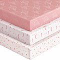 Baby Crib Sheets for Boys Girls, Breathable Soft Microfiber Baby Sheet Pink by Unnivoll