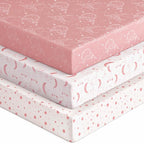 Baby Crib Sheets for Boys Girls, Breathable Soft Microfiber Baby Sheet Pink by Unnivoll