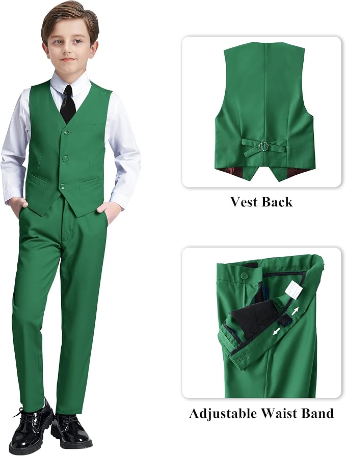 JPF Boy's Formal Suit Set Slim Fit Kids Tuxedo Suits - Image 3