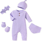 Aalizzwell Newborn Baby Ribbed Romper by Aalizzwell