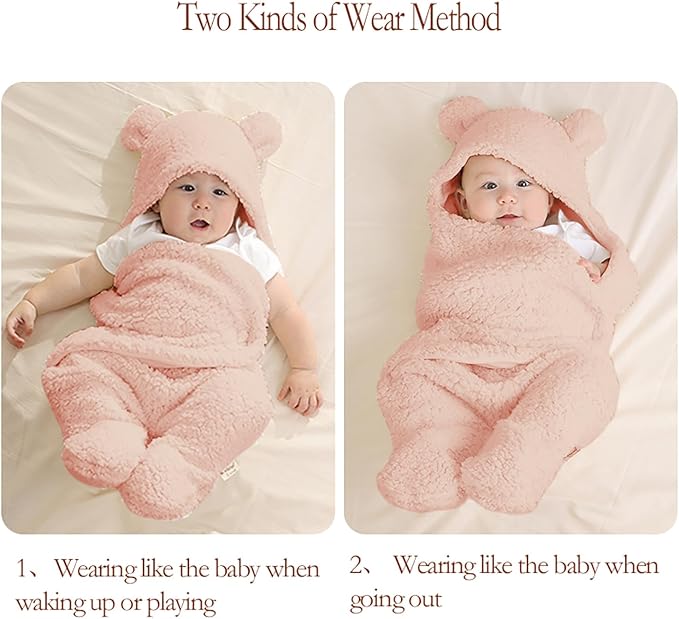 Baby Swaddle Blanket Boys Girls Cute Bear Plush Essential Receiving Blanket - Image 8