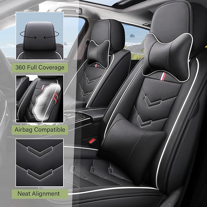 Leather Car Seat Covers Fit for LR Range Rover 2022-2025, 5 Seater Waterproof - Image 2