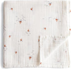 mushie Muslin Baby Swaddle Blanket | 100% Organic Cotton by mushie