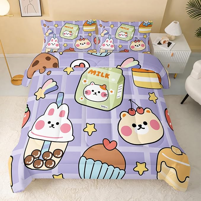QOOMO Kawaii Bear Comforter Set - Image 2