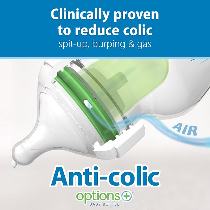 Dr. Brown's Natural Flow Anti-Colic Options+ Wide-Neck Baby Bottles 5 oz/150 mL - Image 4