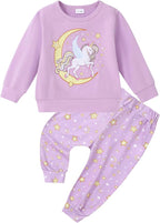 ZOEREA Toddler Baby Girl Clothes Long Sleeve Pullover Tops + Pants Set Floral by ZOEREA