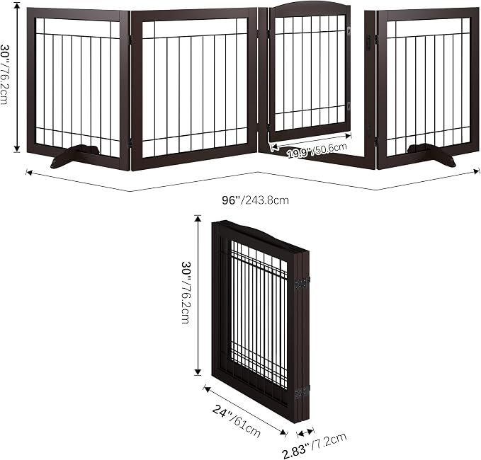 Vantas Folding Pet Gate 96" Wide, Freestanding Wire Pet Gate, Pet Puppy Safety - Image 6