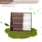 Kids Bookshelf Toy Storage Organizer 4-Tier Wood Book Rack Toddler Bookcase - Image 7