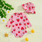 WOLBAY Baby Girl Swimsuit Long Sleeve One Piece Rash Guard - Image 2