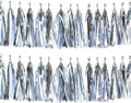 30pcs Silver Tissue Tassels DIY Hanging Decorations by Yangeey
