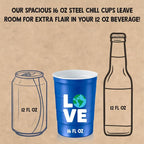 16 oz. Party Cup Earth Day 'Love' Planet Recycle Design - Image 4