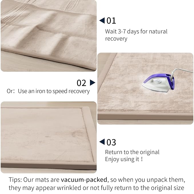 ACOMOPACK Baby Play Mat for Floor 1.3" Thick Memory Foam Play Mat 59"×71" Tummy - Image 6