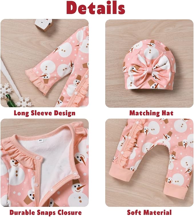 Aalizzwell Baby Girls Romper Outfit Fall Winter Clothes - Image 4