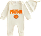 Newborn Infant Baby Boy Halloween Outfit Little Pumpkin Embroidery Romper by Doqcey