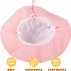 HONGTEYA Baby Sun Hat Toddler Girl Beach Hat Adjustable Outdoor Summer Hat UPF - Image 7