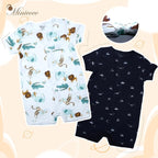 3-Pack 100% Cotton Baby Boy Rompers, 0-24Months Short Sleeve Toddler Romper - Image 3
