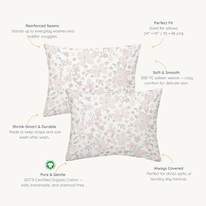 Makemake Organics Organic Toddler Pillowcase GOTS Certified Organic Cotton - Image 2