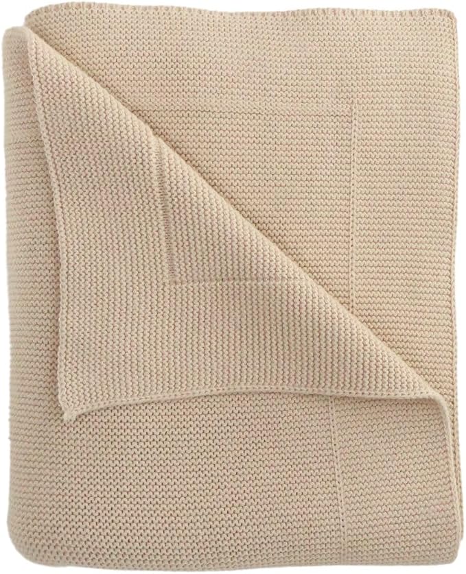 Knitted Organic Cotton Baby Blanket- Swaddle Blanket - Image 7