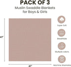 Konssy 3 Pack Muslin Swaddle Blankets - Image 7