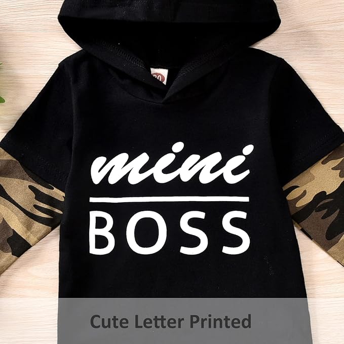 fioukiay Toddler Baby Boy Outfit Clothes LittLe Kids Long Sleeve Hoodie - Image 4
