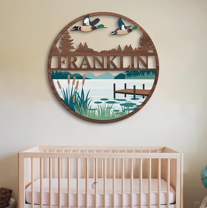 Personalized Mallard Duck Nursery Name Sign, Ducks Signs - Image 4