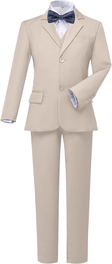 Boys Suits 5 Pieces Slim Fit Blazer Pants Black Blue Outfit Suit - Image 5