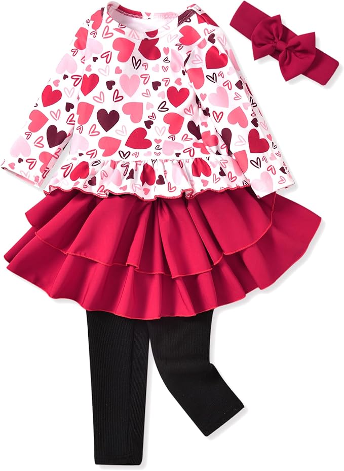 fioukiay Girl Fall Winter Clothes Toddler Girls Spring Outfits Baby Girl Floral by Fioukiay