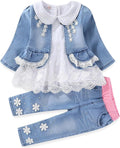 Peacolate 6M-4Years Spring Fall Baby Girls Clothing Set 3pcs Long Sleeve Dress by Peacolate