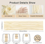 FEXIA Beige Table Runner Ivory Cheesecloth Table Runner 30x118 Inches Rustic - Image 2