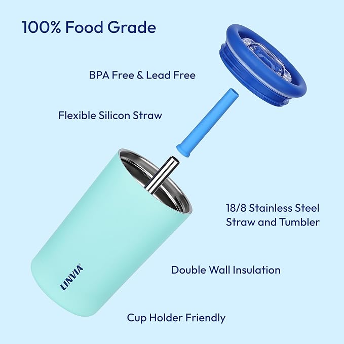 Candy Tumbler, 12 oz Kids Insulated Stainless Steel Water Bottle - Image 4