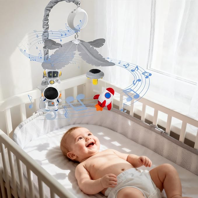 Feisike Space Crib Mobile, Spaceman Baby Mobile - Image 2