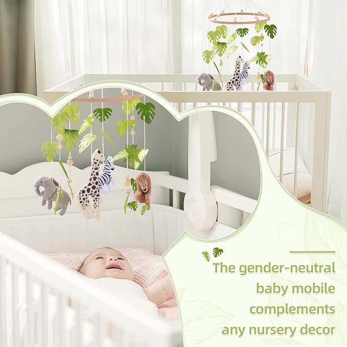 let's make Baby Mobile for Crib Safari Nursery Mobile Handmade Jungle Baby - Image 3