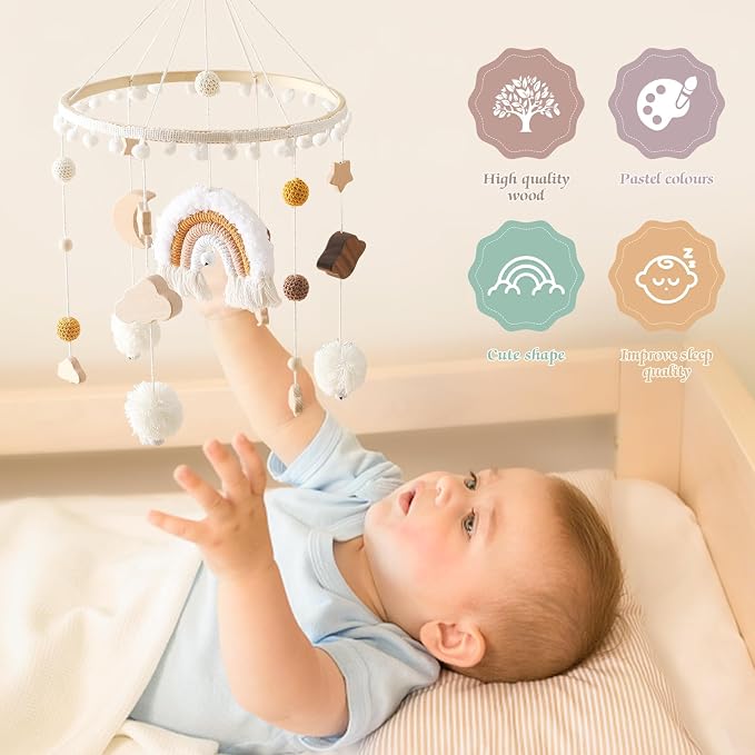 let's make Baby Crib Mobile for Boys Girls Rainbow Nursery Mobile Gender - Image 5