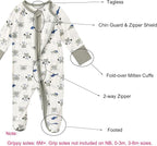Baby Footed Pajamas with Mittens Rayon from Bamboo 2pcs Newborn Infant 2-way - Image 2